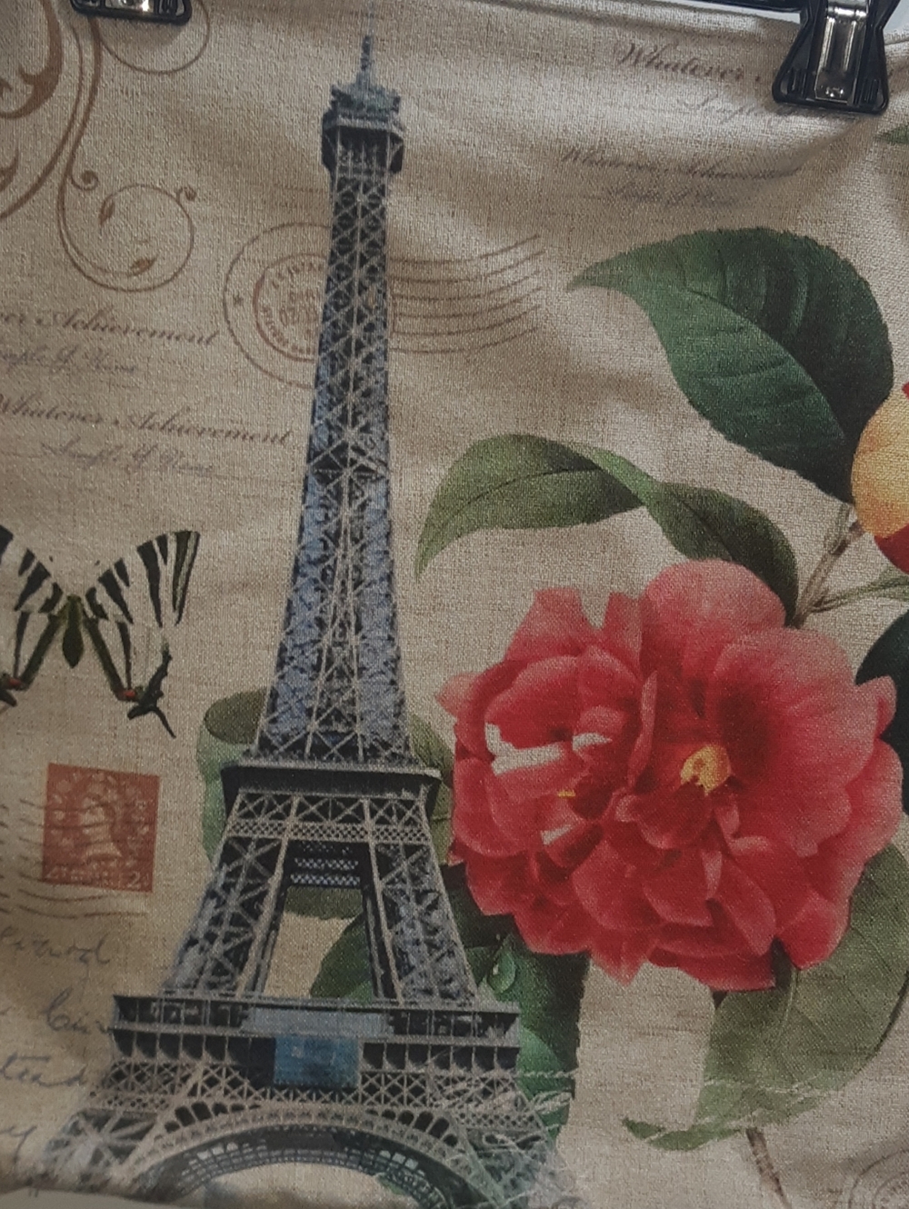 5/$25.00 Eiffel Tower Floral Square Throw Pillow Case Cover - Red & Green